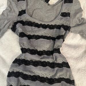 White House Black Market Gray Top